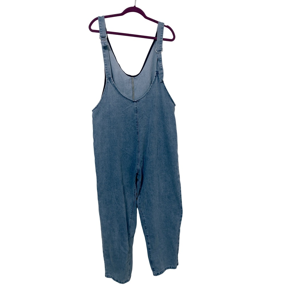 Women  Overalls Medium Blue Tides Loose Fit Casual Chore Utility Minimalist‎